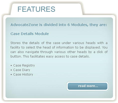 Advocate Zone features 